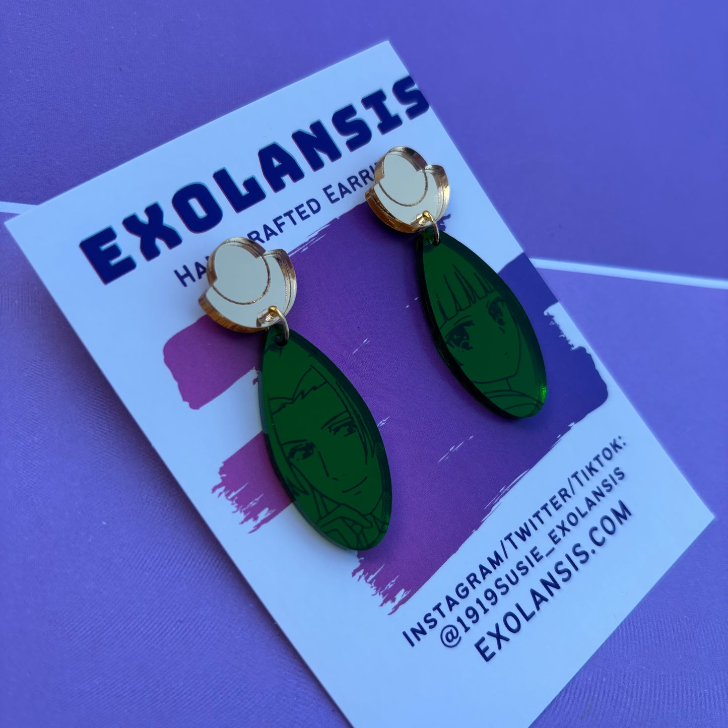 Apothecary Maomao Emerald Acrylic Earrings