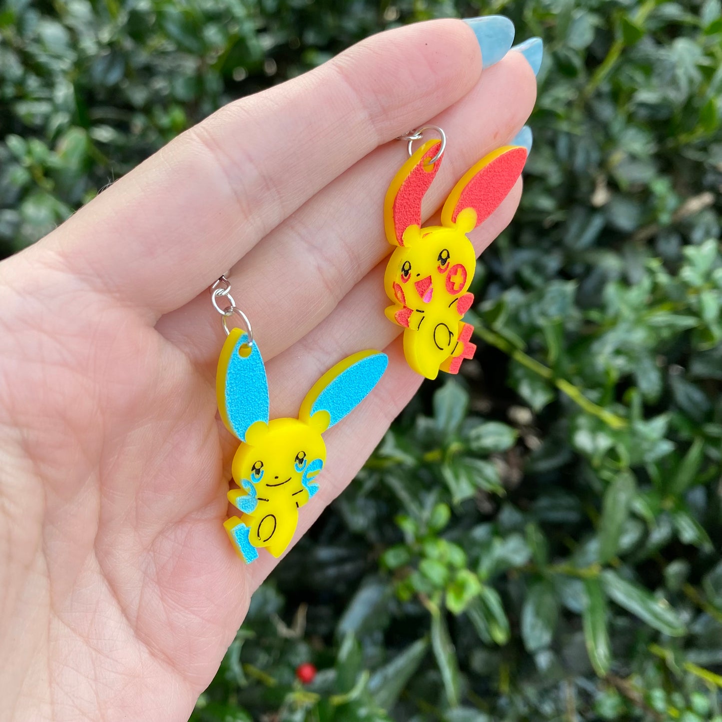 Plusle and Minun Acrylic Earrings