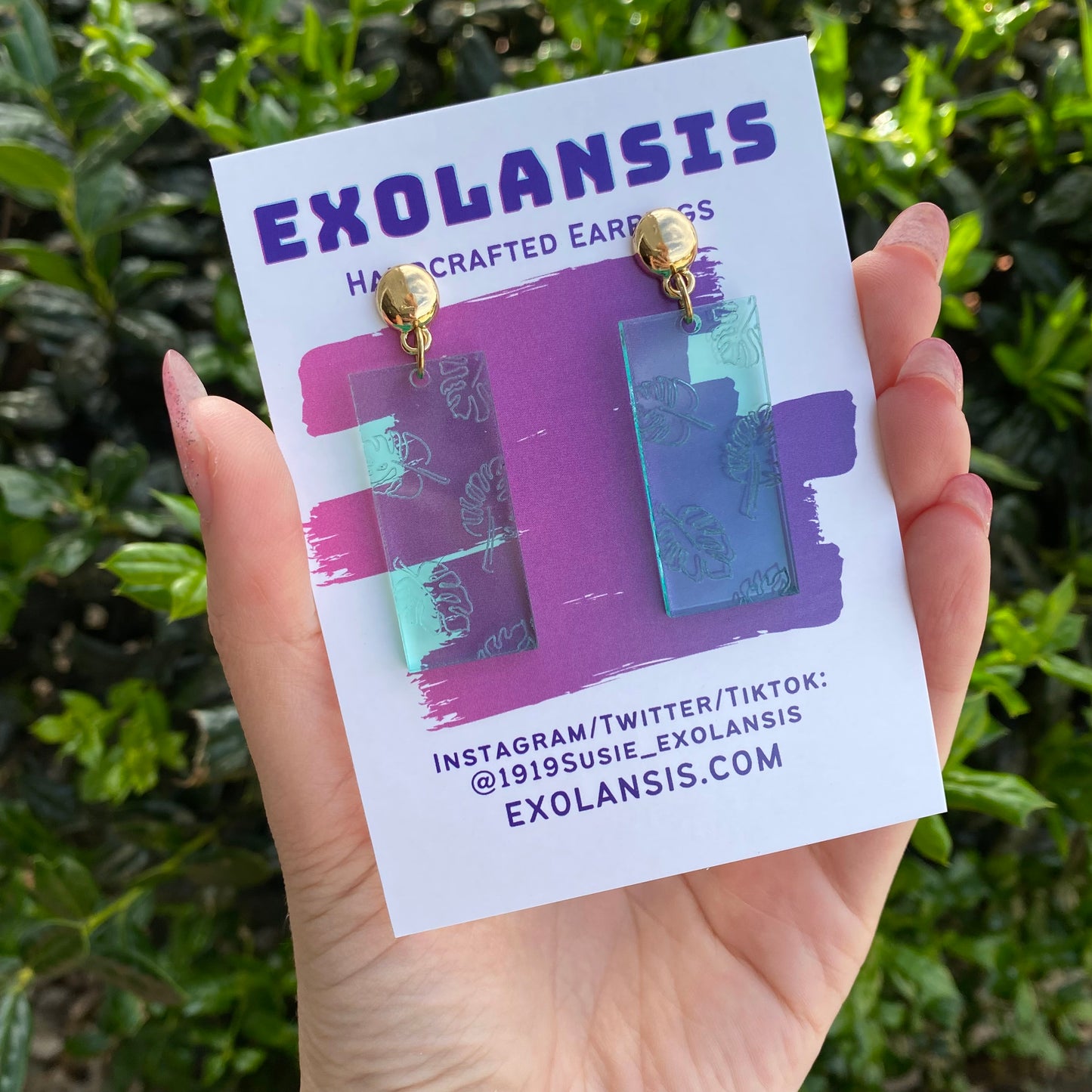 Falling Leaves Wood and Acrylic Earrings