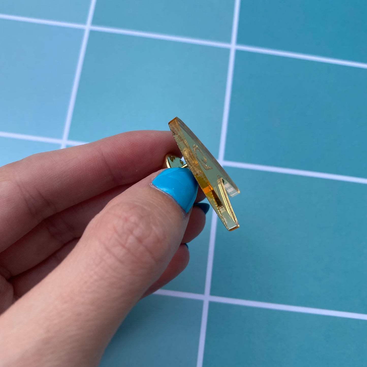 Gold Mirror TOS Acrylic Badge