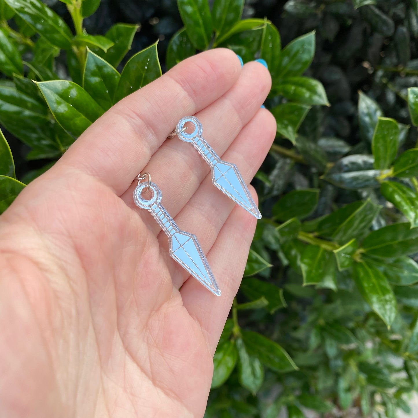 Ninja Knife Mirrored Earrings