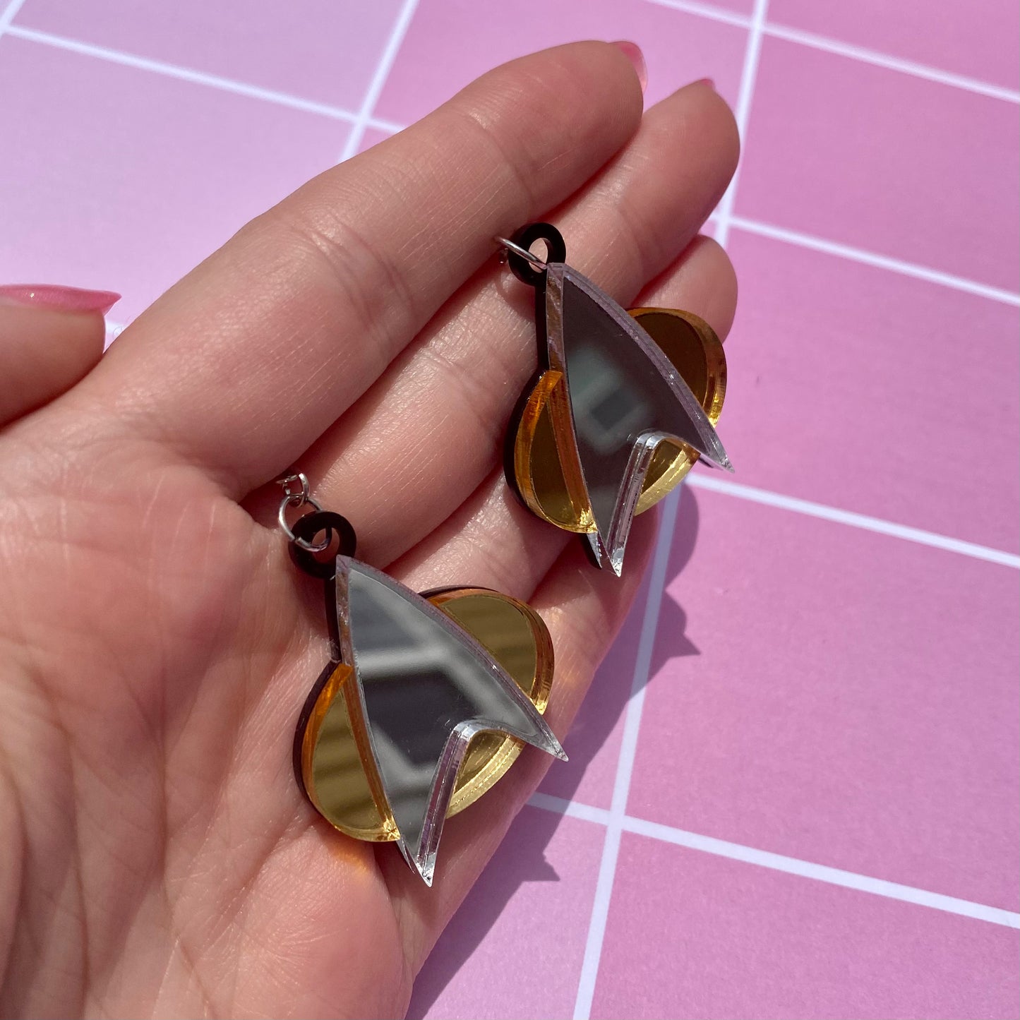 TNG Mirror Acrylic Earrings