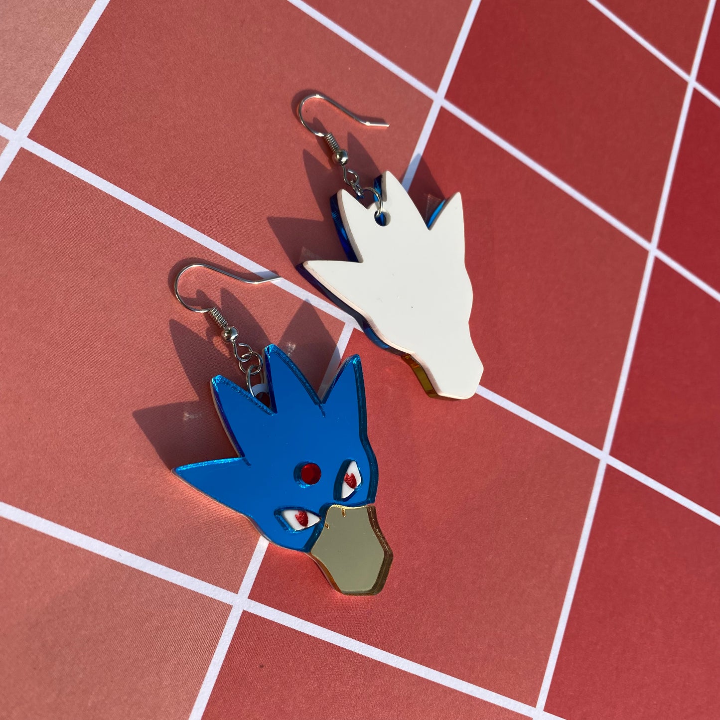 Golduck Mirror Acrylic Earrings