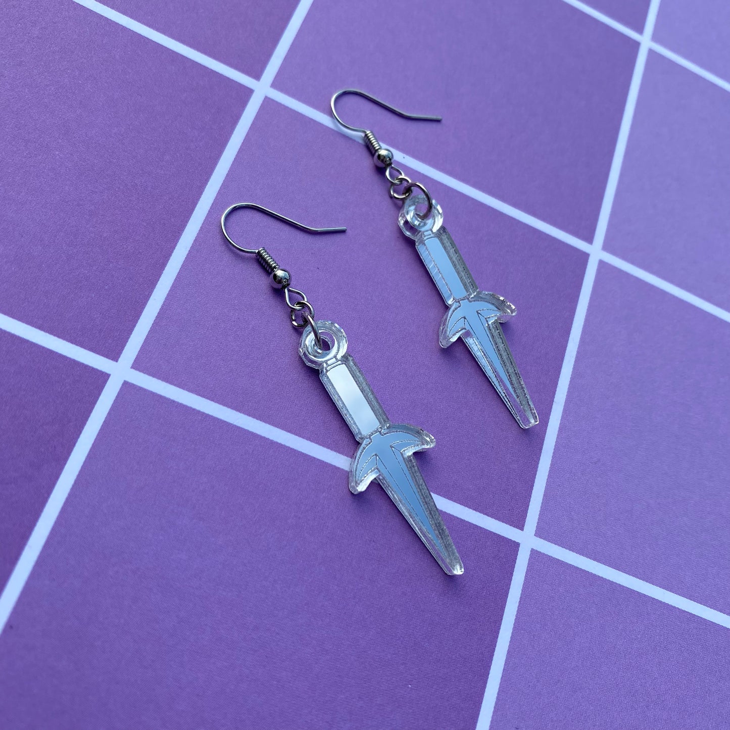 Fourth Version Ninja Knife Mirror Backed Earrings