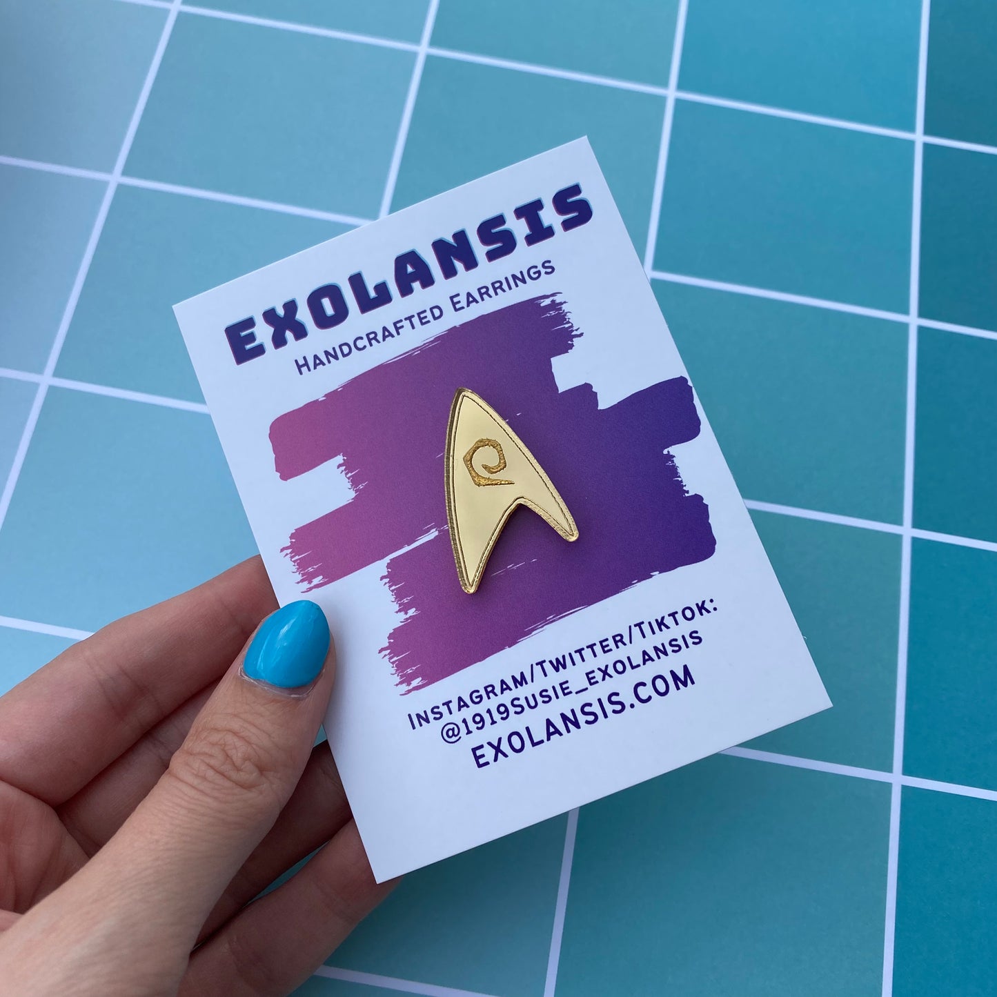 Gold Mirror TOS Acrylic Badge