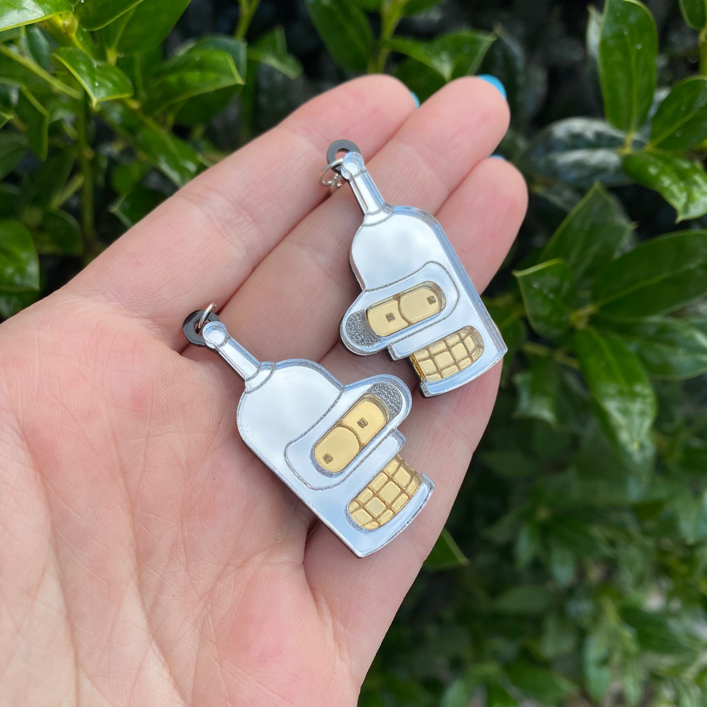 Shiny Metal Ass- Bender Mirrored Acrylic Earrings