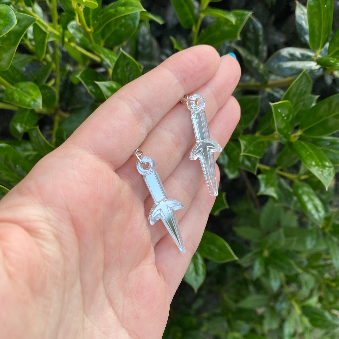 Fourth Version Ninja Knife Mirror Backed Earrings