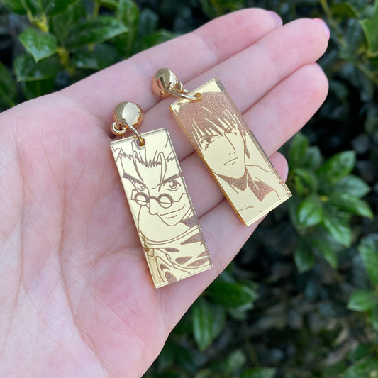 Trigun VashWood Gold Mirror Earrings