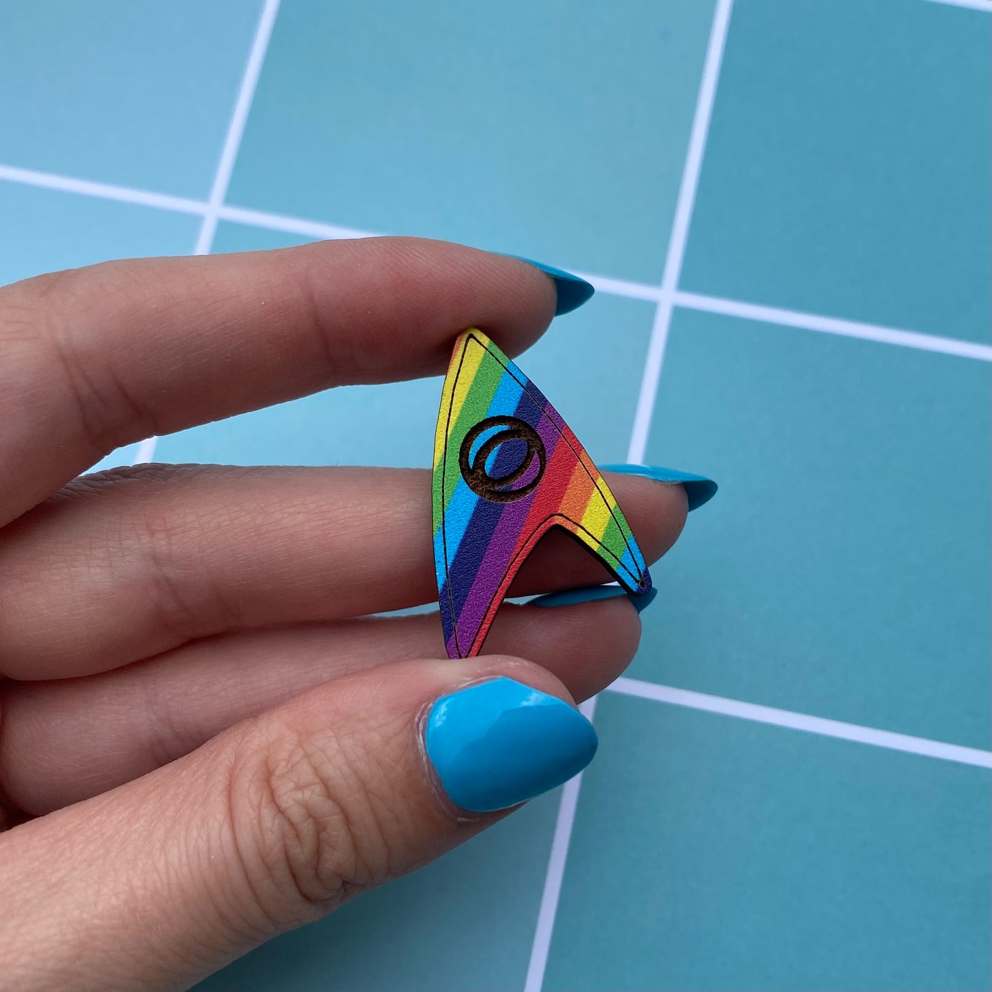 Rainbow TOS Wood Badge Pin