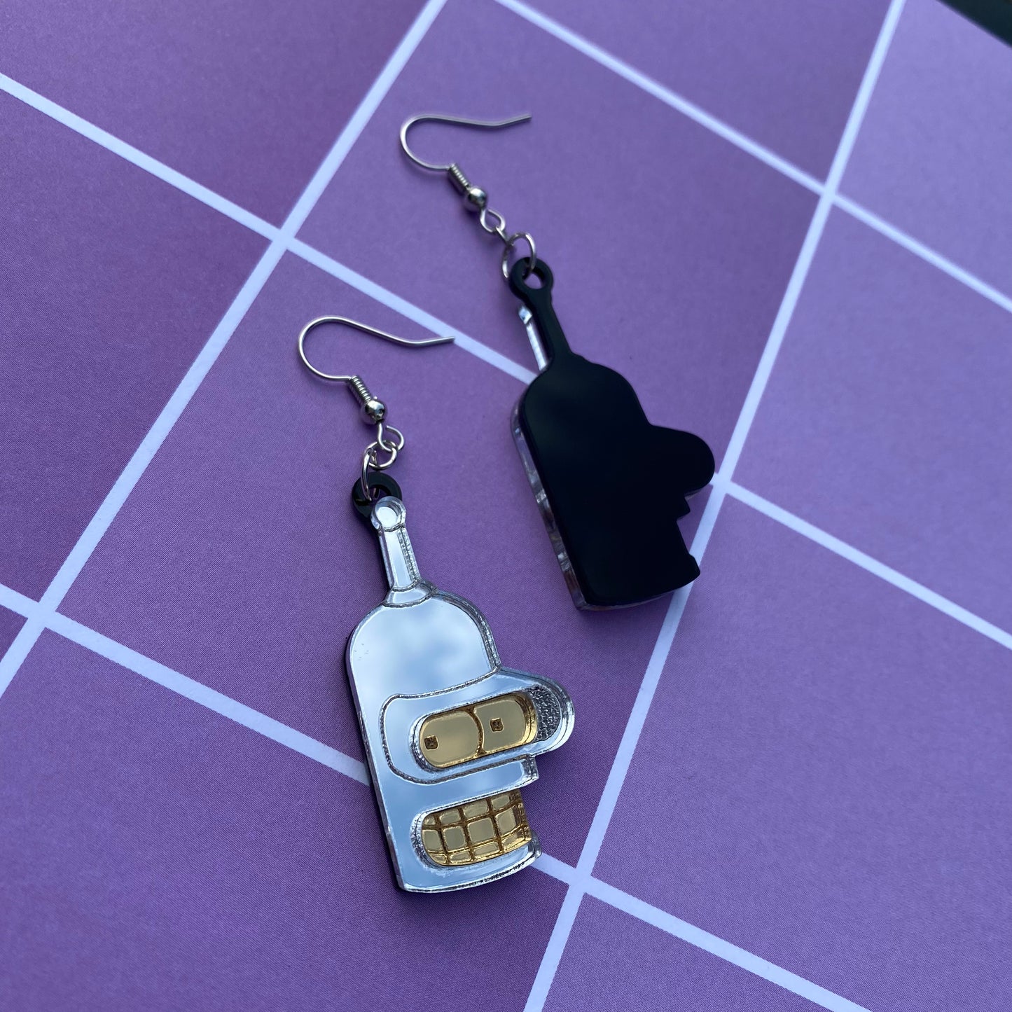 Shiny Metal Ass- Bender Mirrored Acrylic Earrings