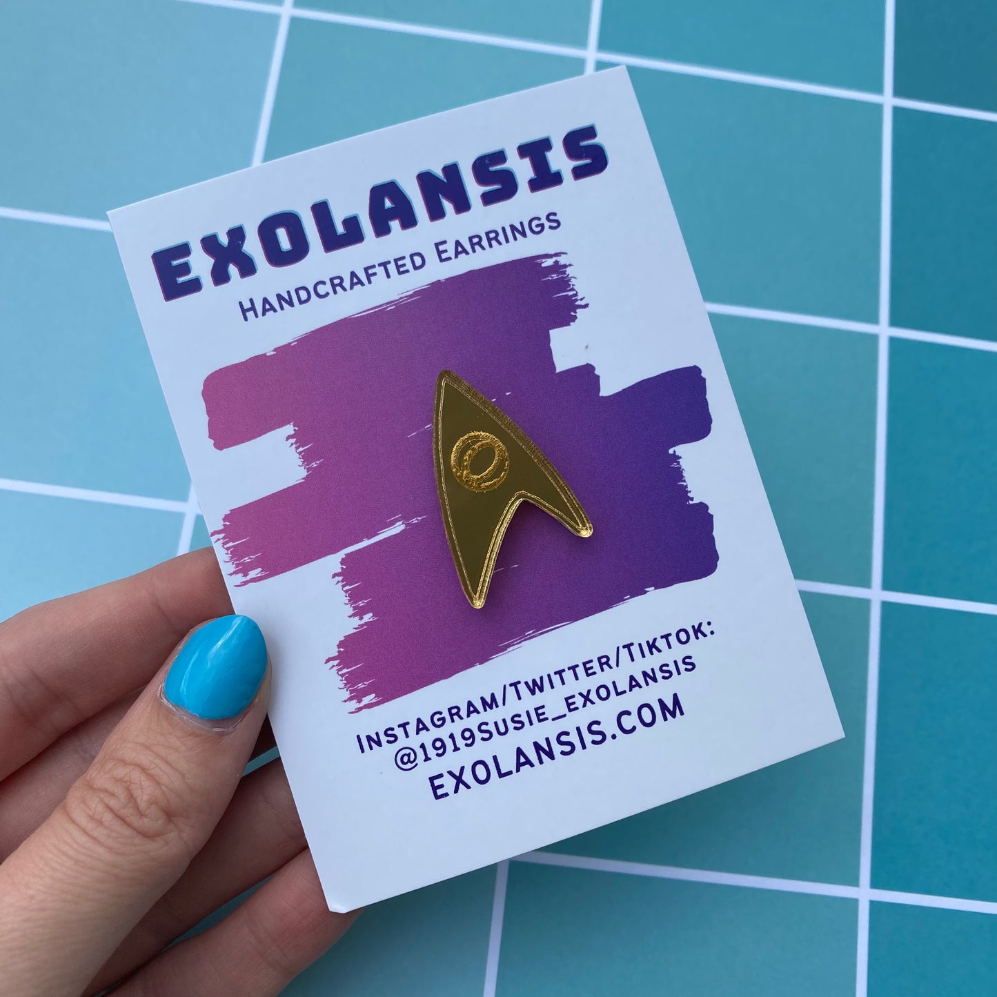 Gold Mirror TOS Acrylic Badge