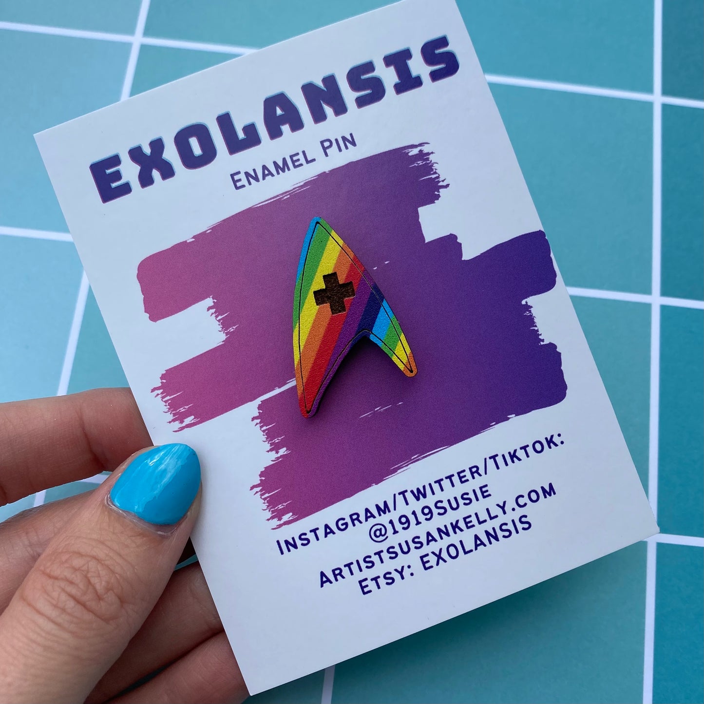 Rainbow TOS Wood Badge Pin