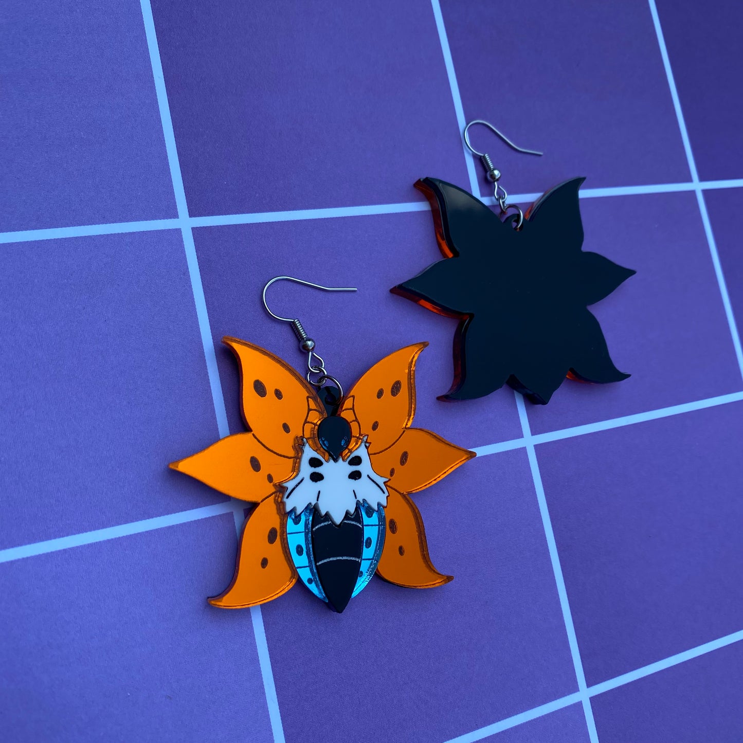 Volcarona Mirror Acrylic Earrings