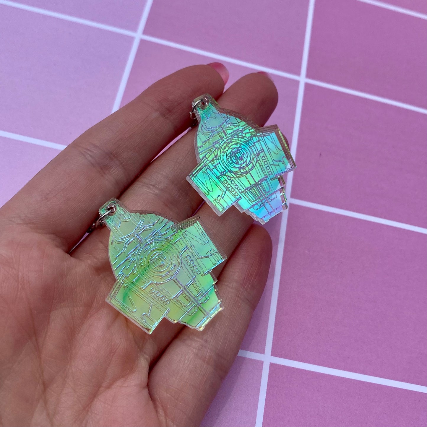 Iridescent Cloaked Defiant Acrylic Earrings