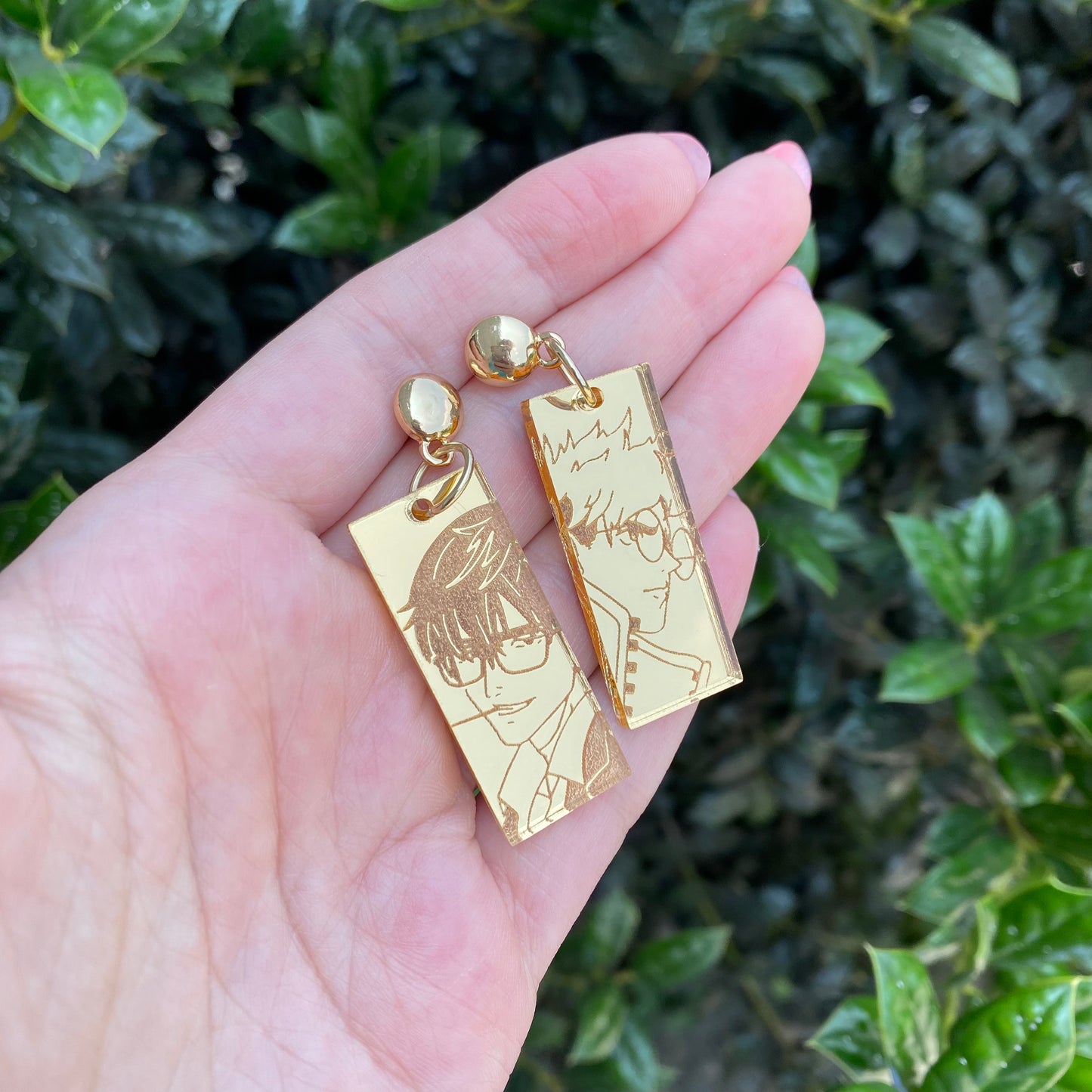 TriStamp VashWood Gold Mirror Earrings