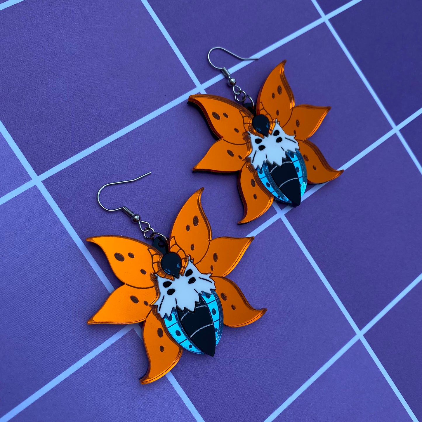 Volcarona Mirror Acrylic Earrings