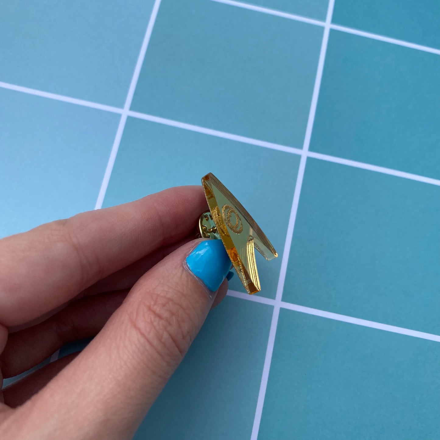 Gold Mirror TOS Acrylic Badge