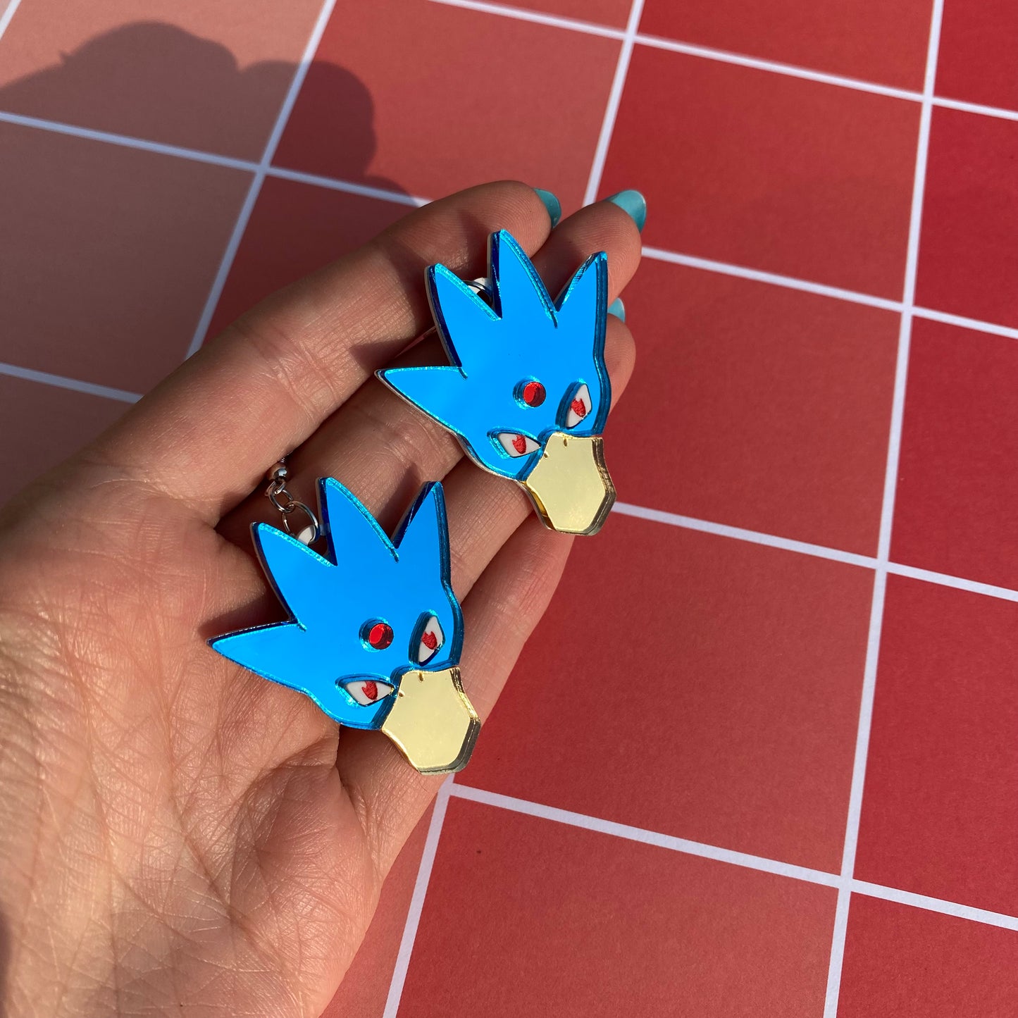 Golduck Mirror Acrylic Earrings
