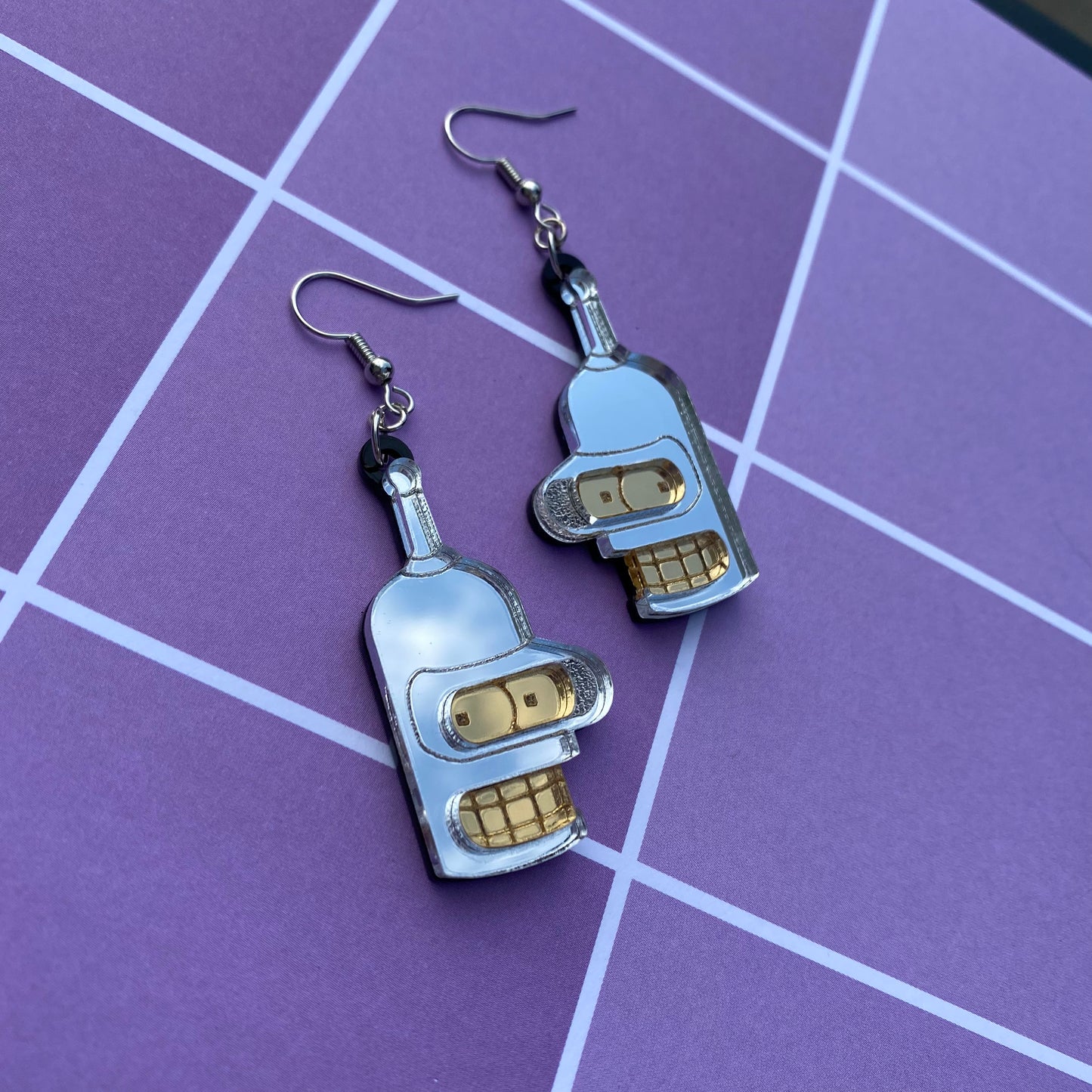 Shiny Metal Ass- Bender Mirrored Acrylic Earrings