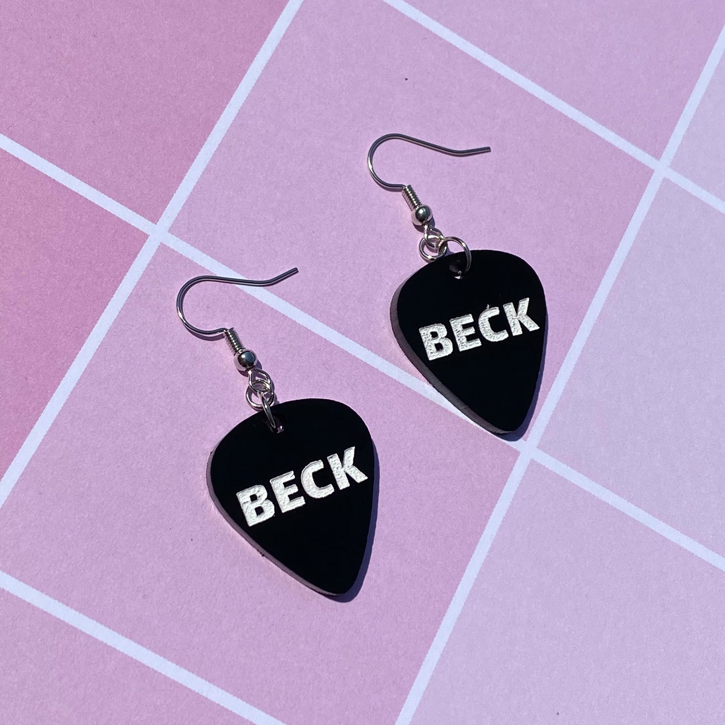 BECK Guitar Pick Acrylic Earrings