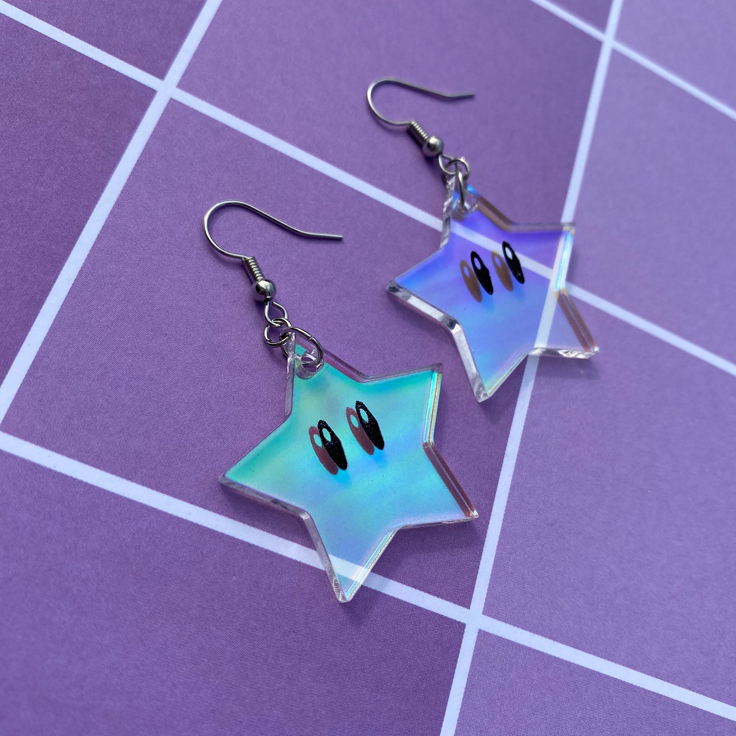 Super Star Iridescent Acrylic Earrings
