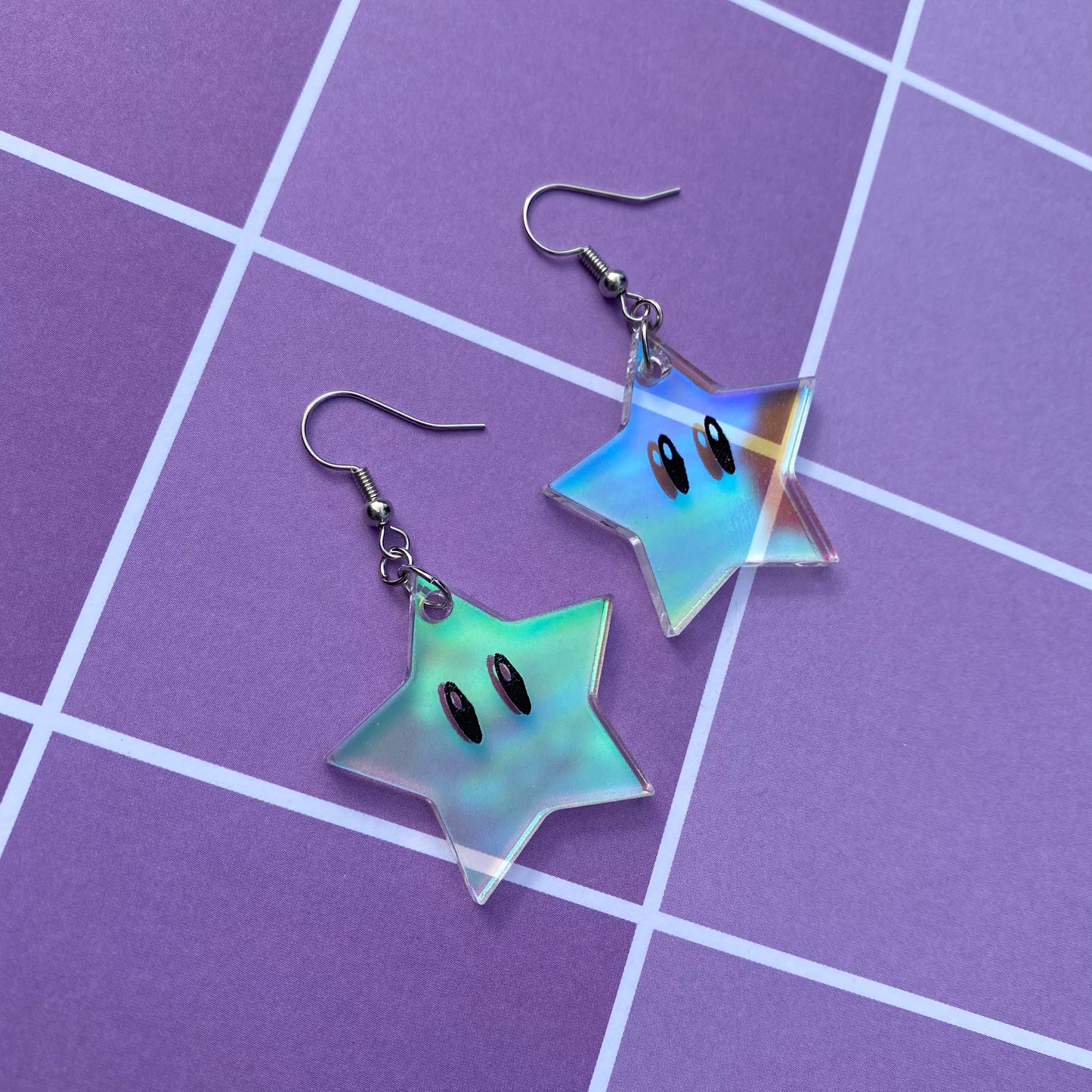 Super Star Iridescent Acrylic Earrings