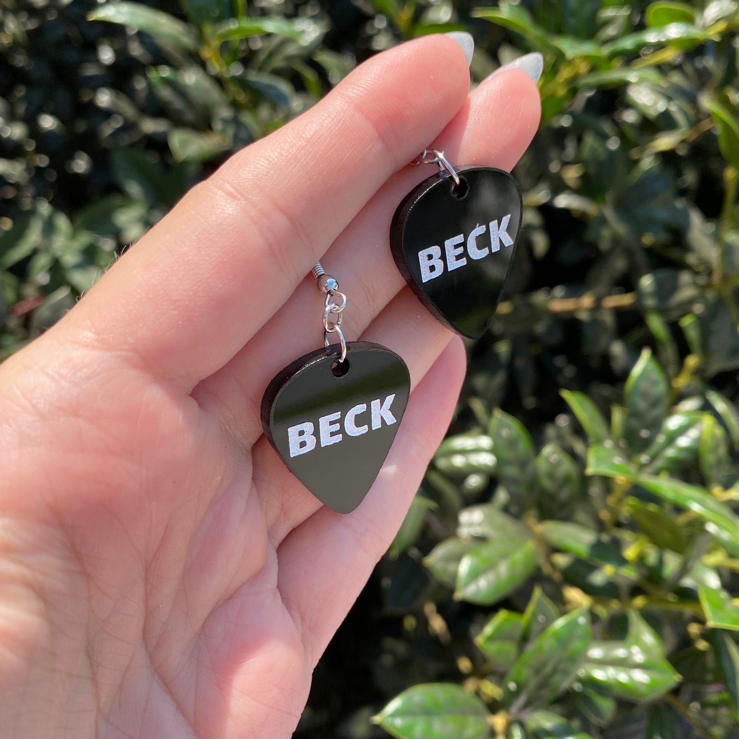 BECK Guitar Pick Acrylic Earrings