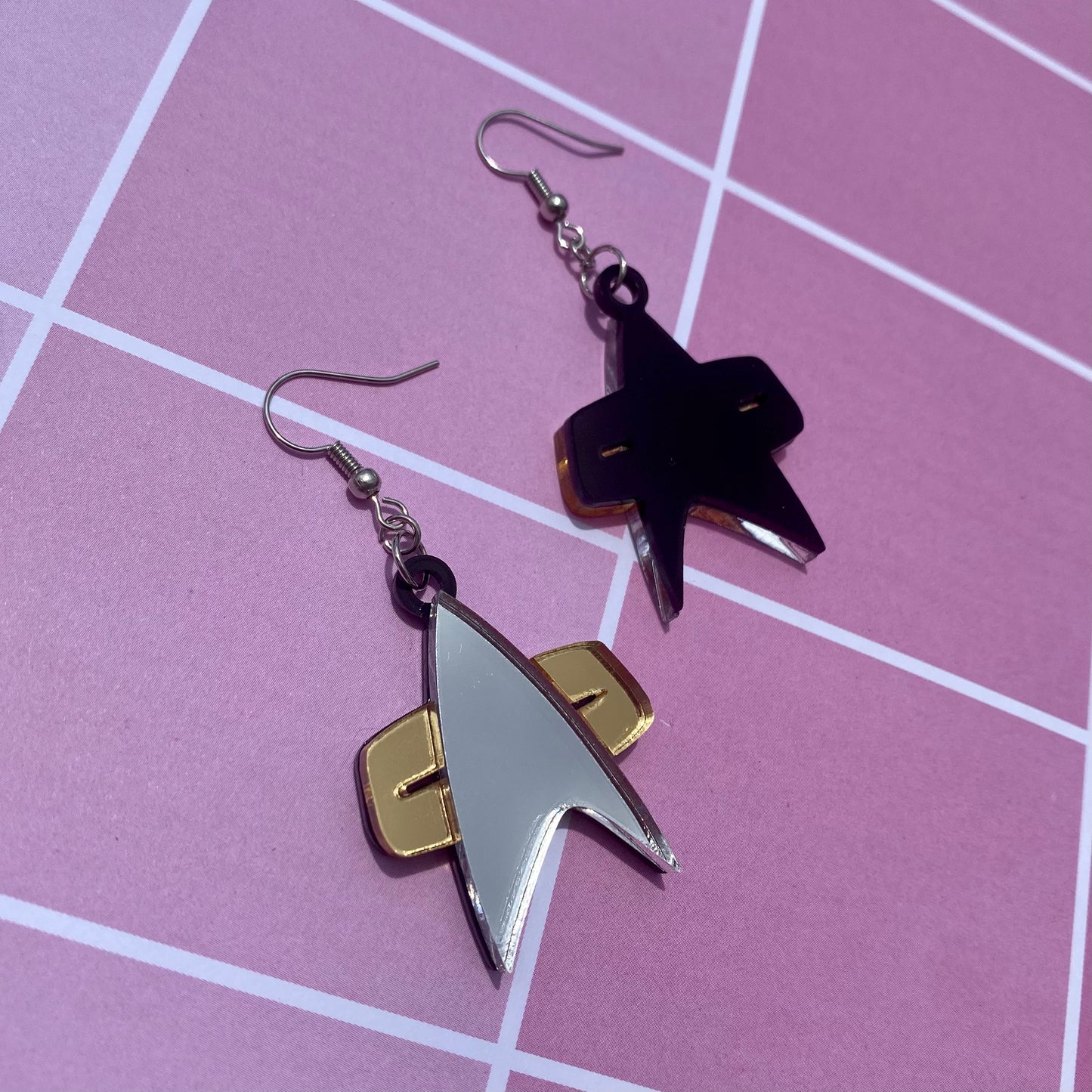 DS9/VOY Mirror Acrylic Earrings