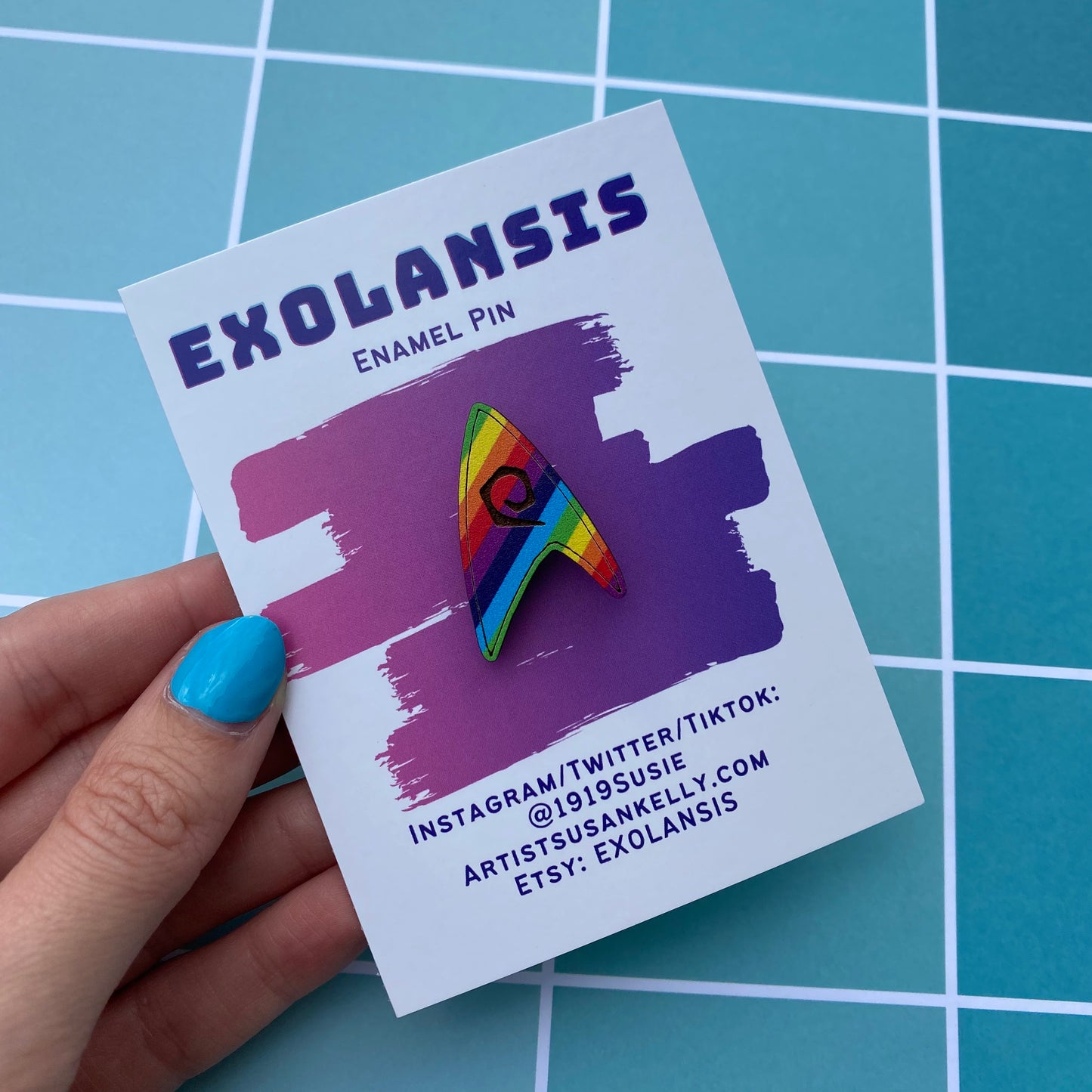 Rainbow TOS Wood Badge Pin