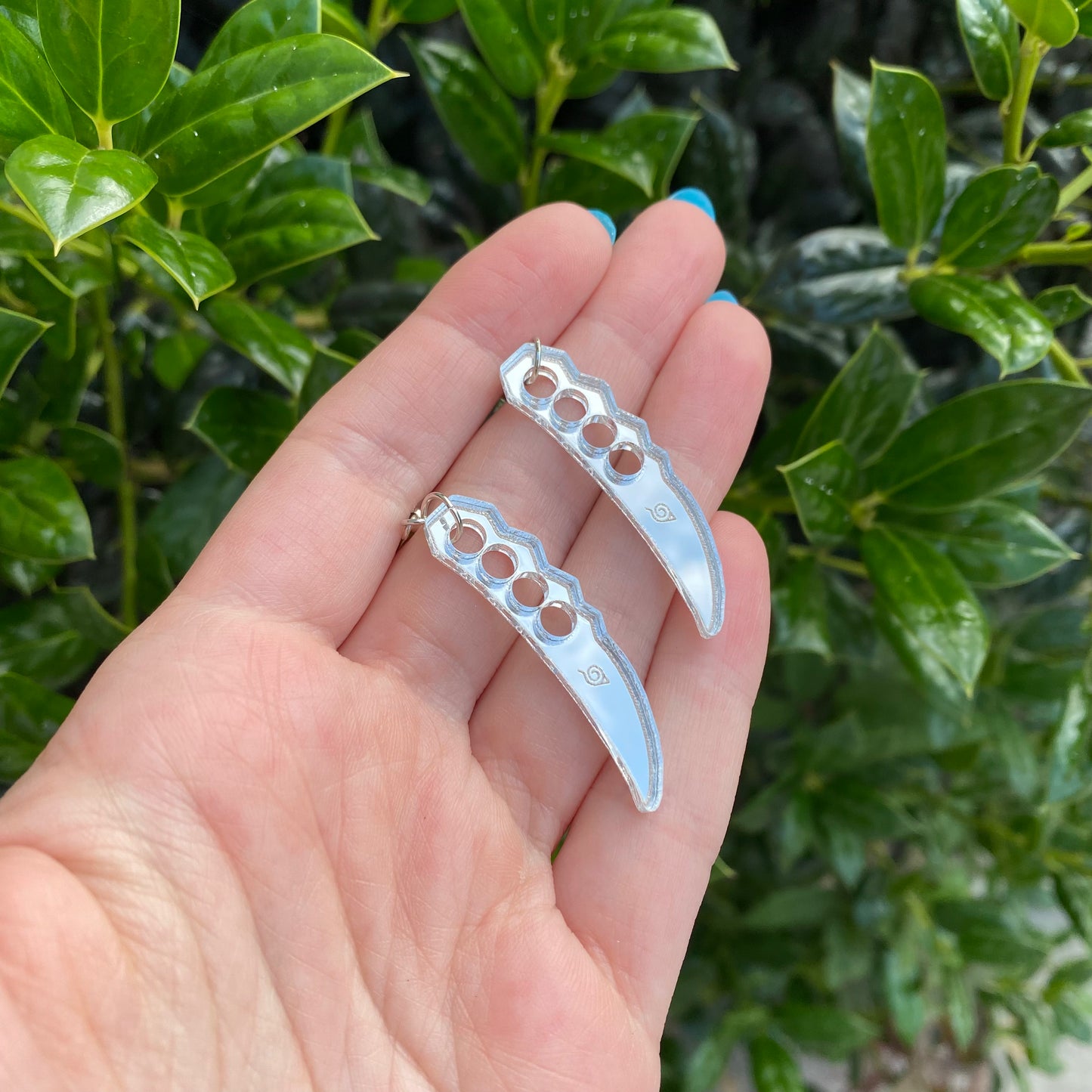 Ninja Knuckle Knife Mirror Backed Earrings