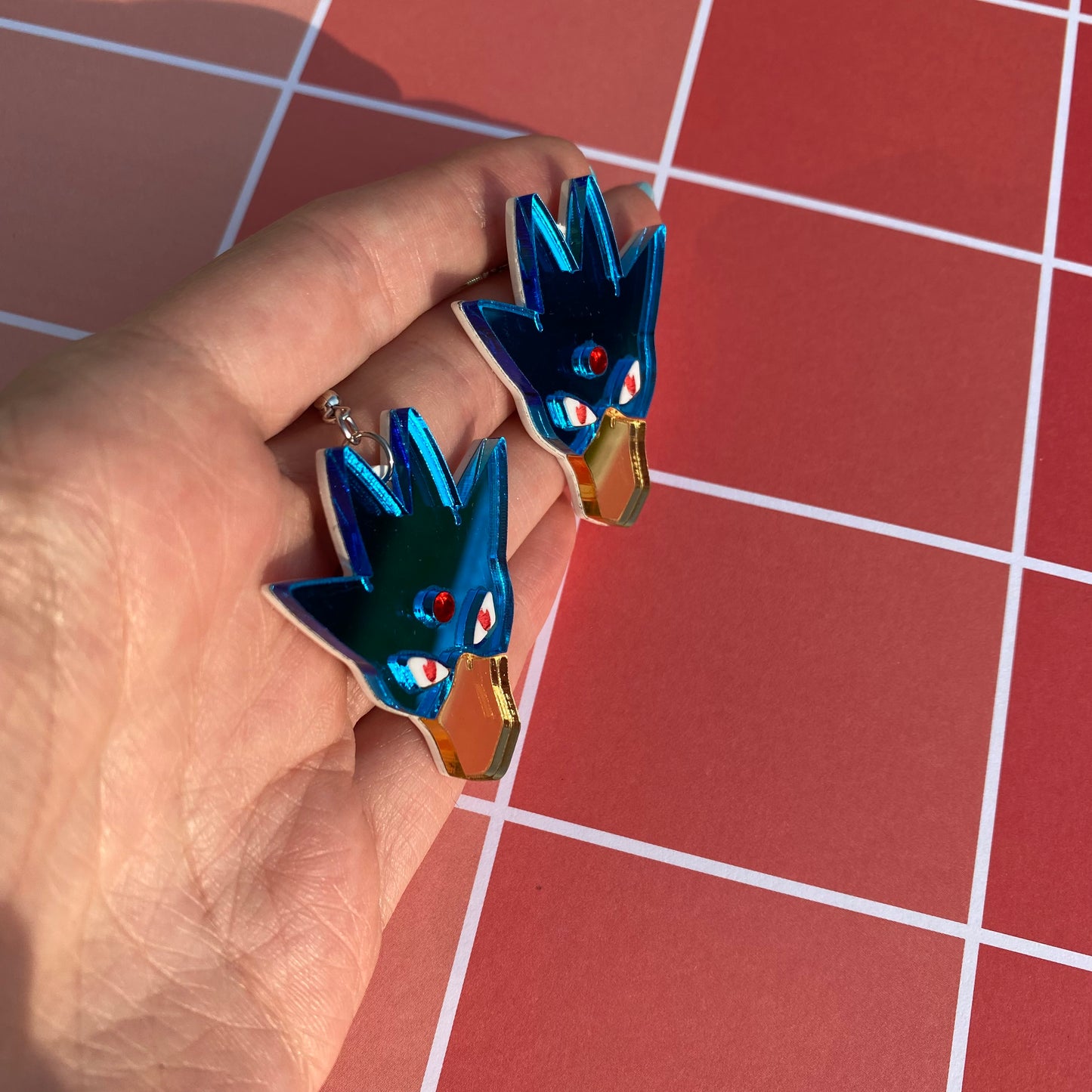 Golduck Mirror Acrylic Earrings
