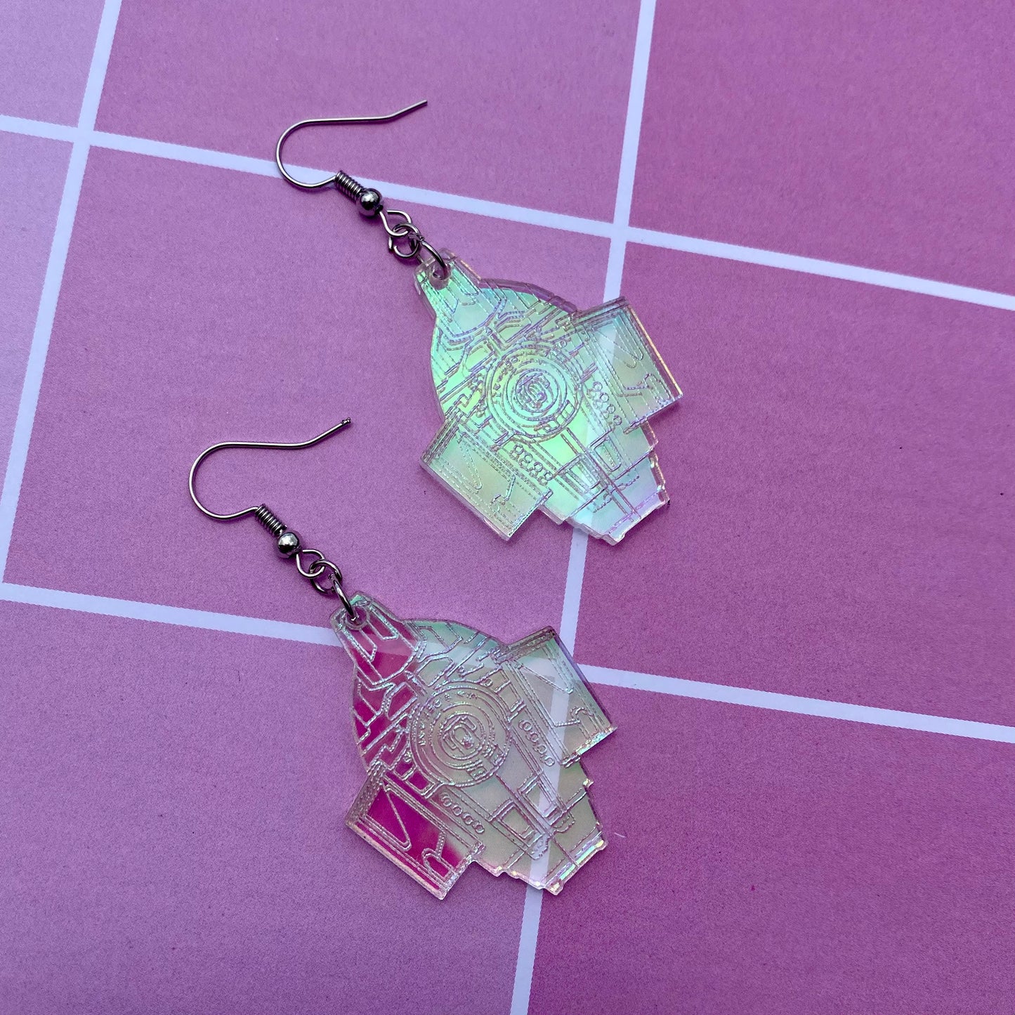 Iridescent Cloaked Defiant Acrylic Earrings