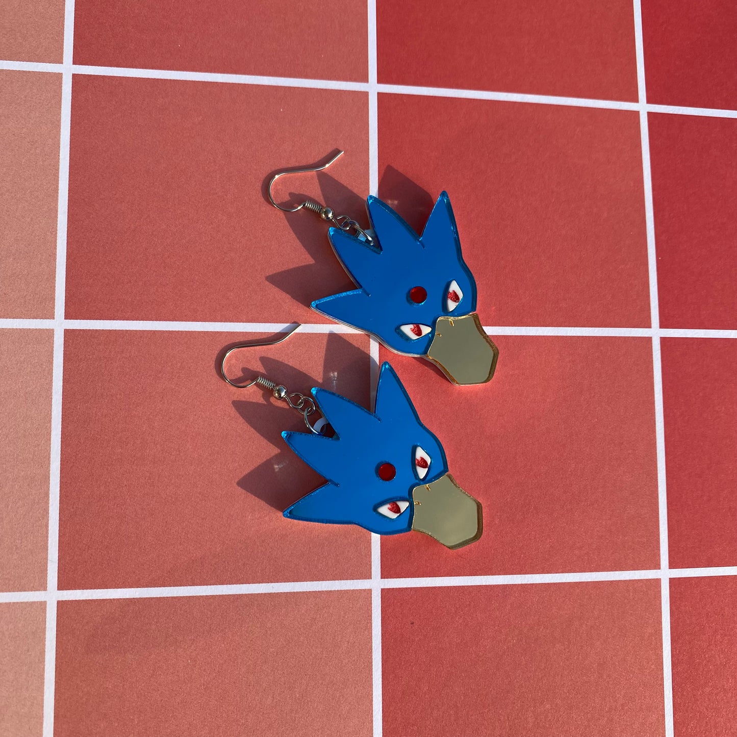 Golduck Mirror Acrylic Earrings