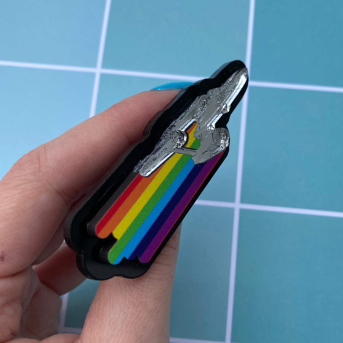 EnterPRIDE Rainbow Acrylic Pin