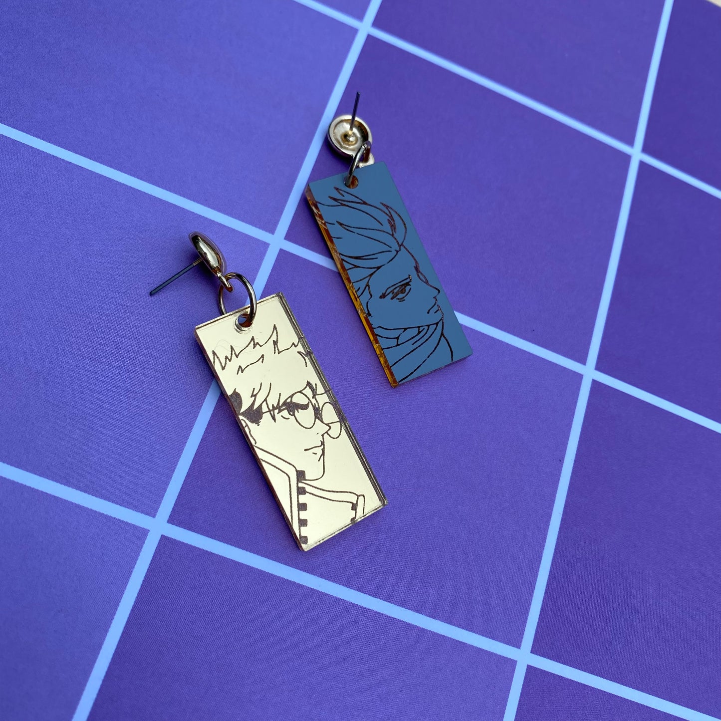 TriStamp Vash/Knives Gold Mirror Earrings