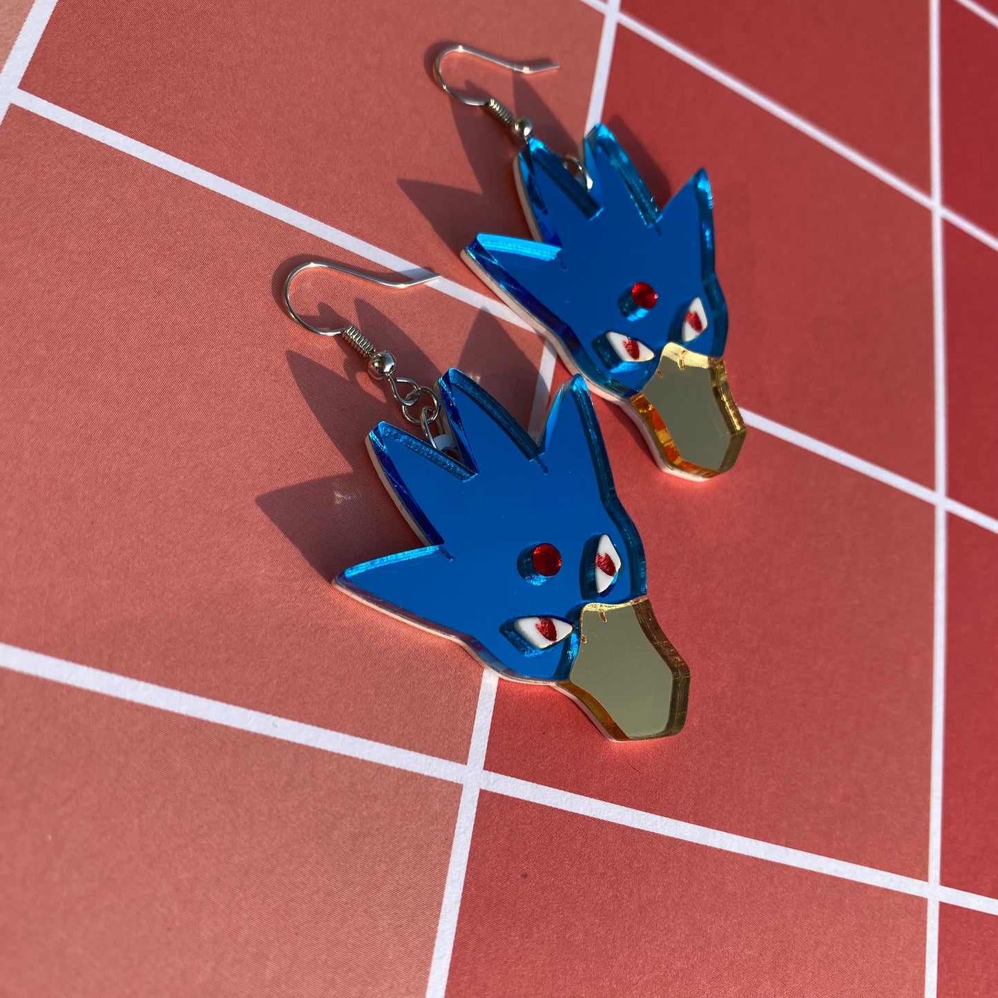 Golduck Mirror Acrylic Earrings
