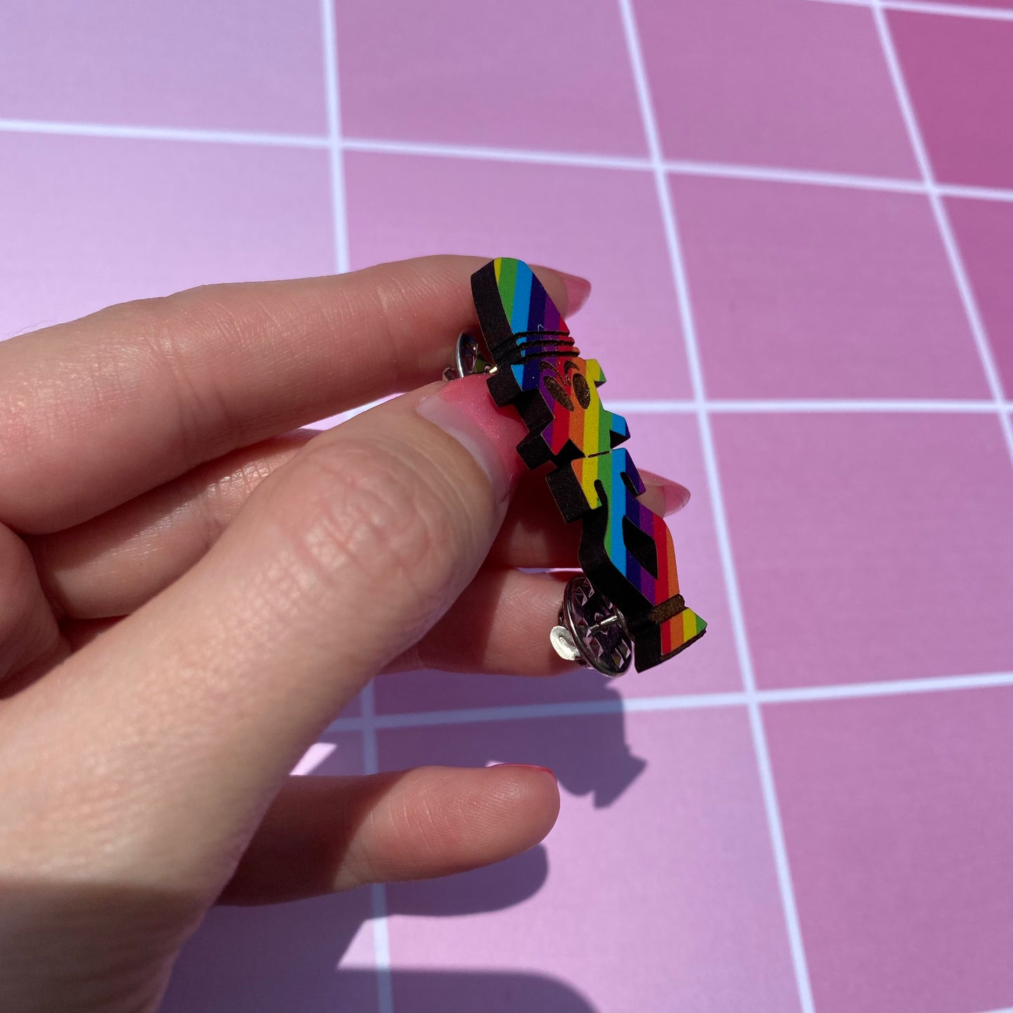 Rainbow Horga’hn Wood Pin