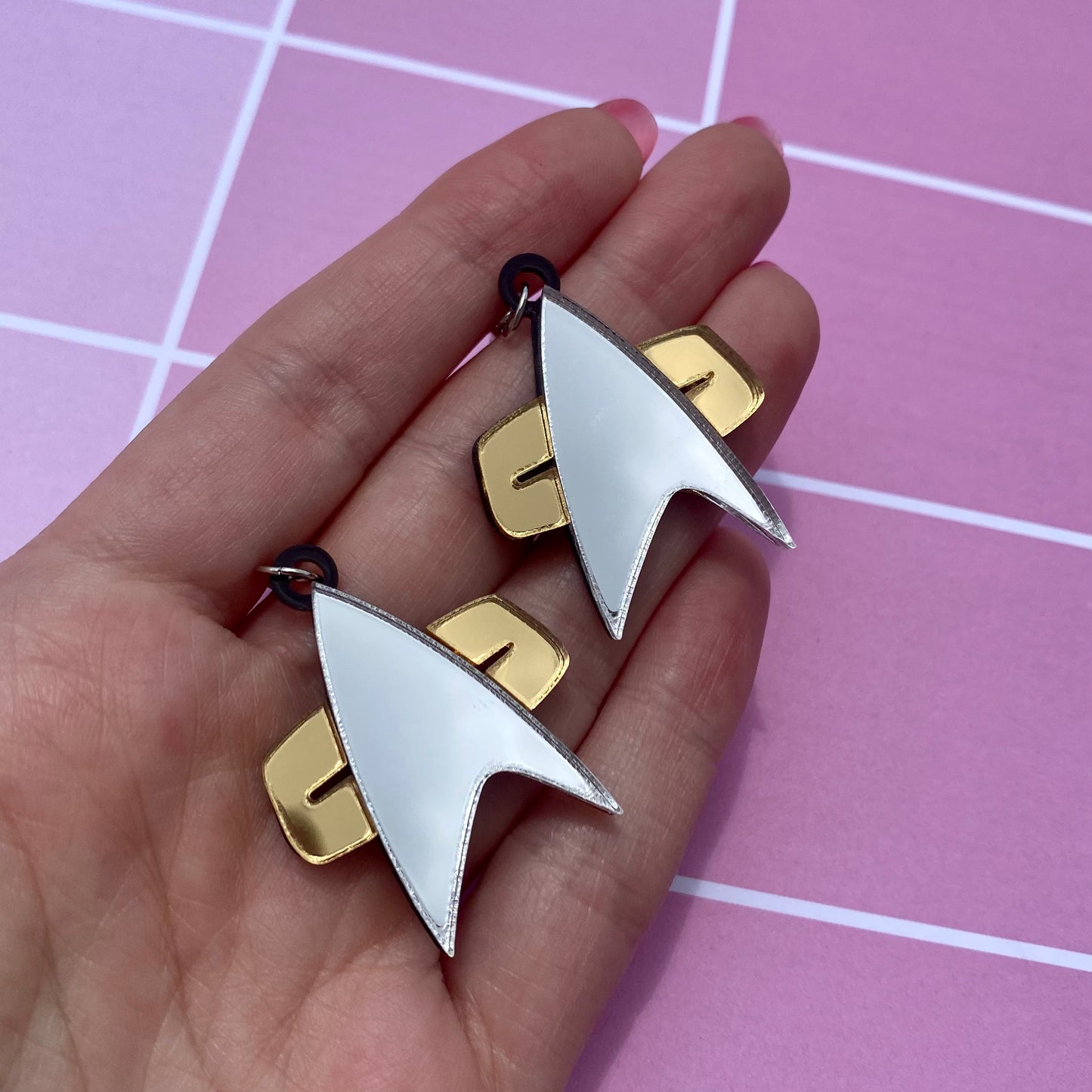 DS9/VOY Mirror Acrylic Earrings