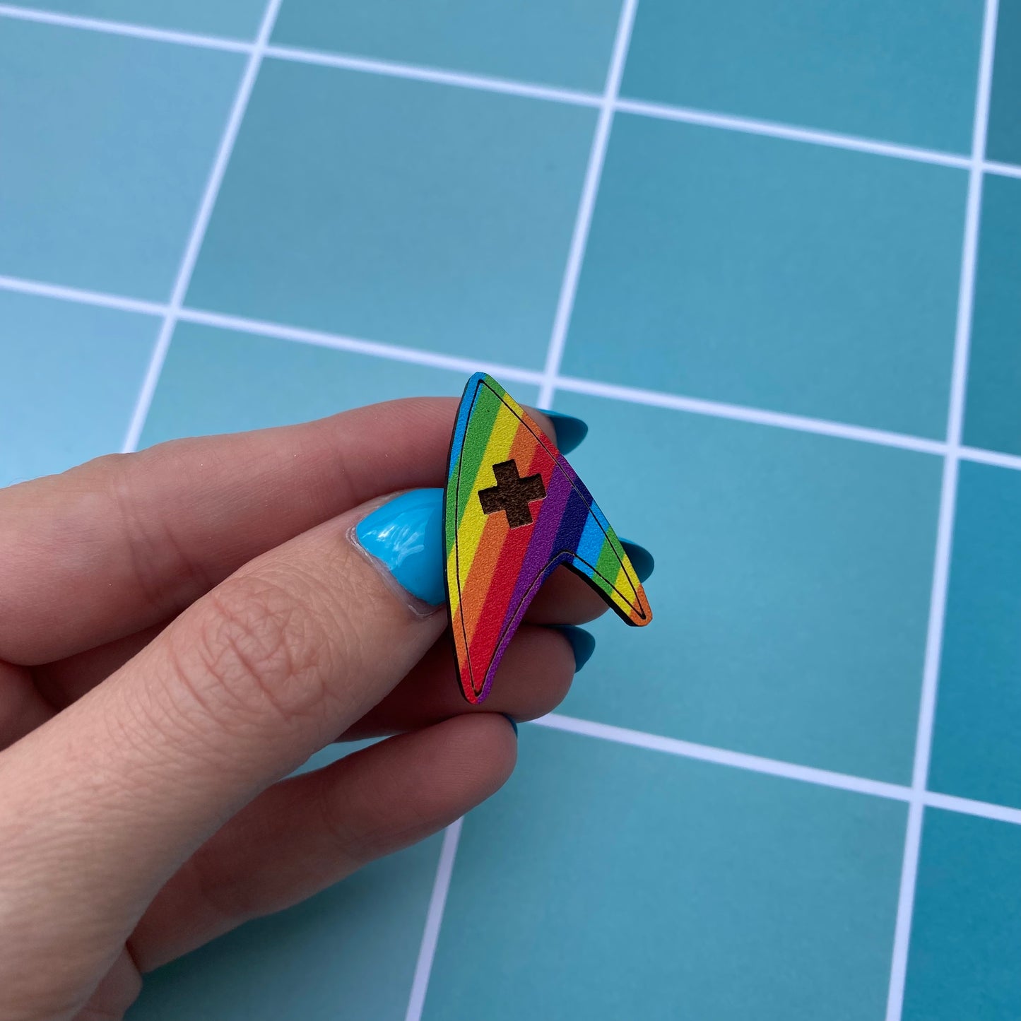 Rainbow TOS Wood Badge Pin