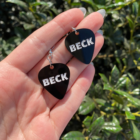 BECK Guitar Pick Acrylic Earrings