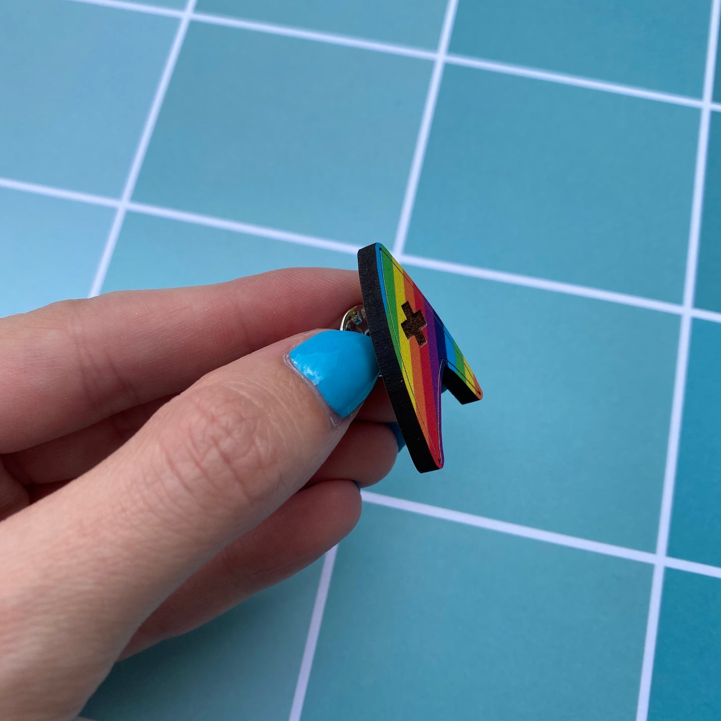 Rainbow TOS Wood Badge Pin