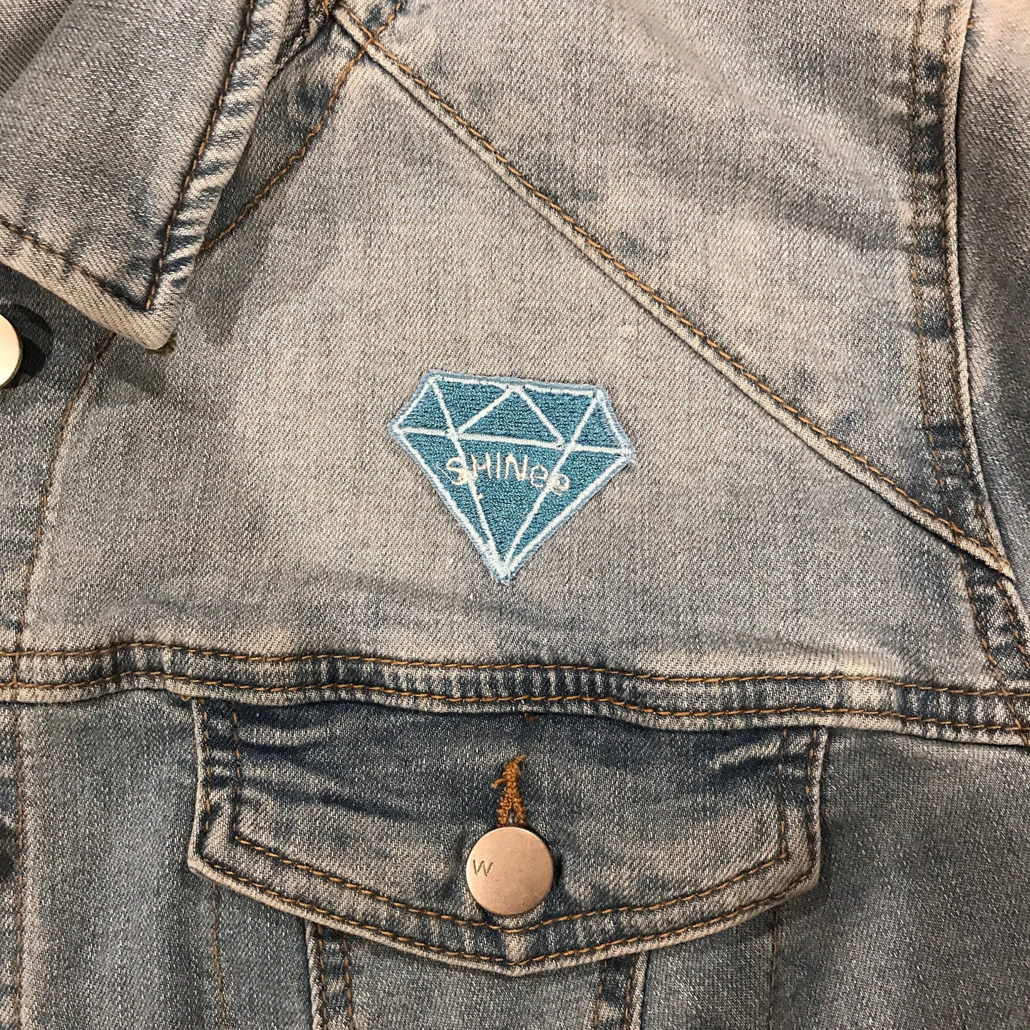 Teal Diamond SHINee Embroidered Patch
