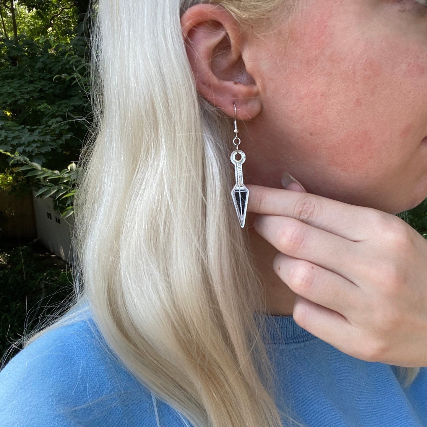 Ninja Knife Mirrored Earrings