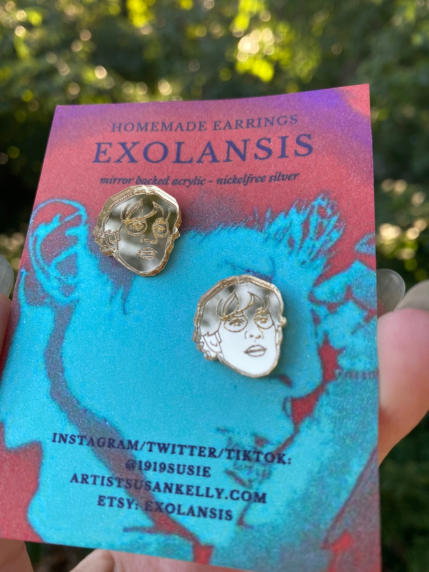 The Office Inspired Goldenface Jim Mirror Backed Earrings