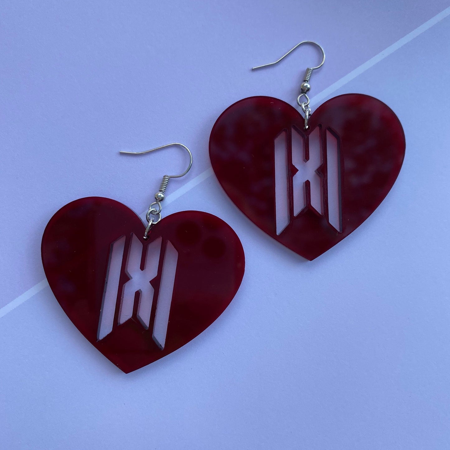 Monsta X Inspired Heart Acrylic Earrings
