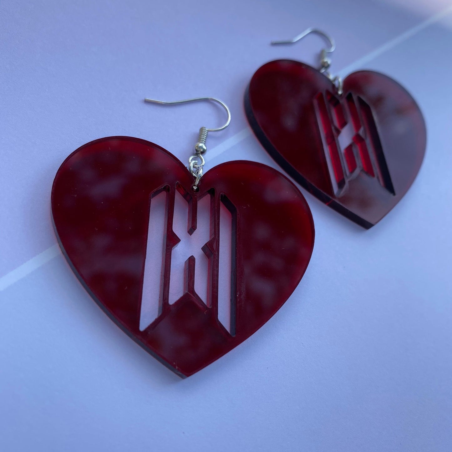 Monsta X Inspired Heart Acrylic Earrings