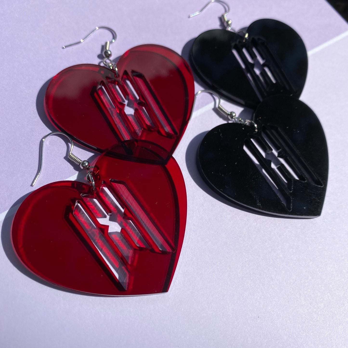 Monsta X Inspired Heart Acrylic Earrings