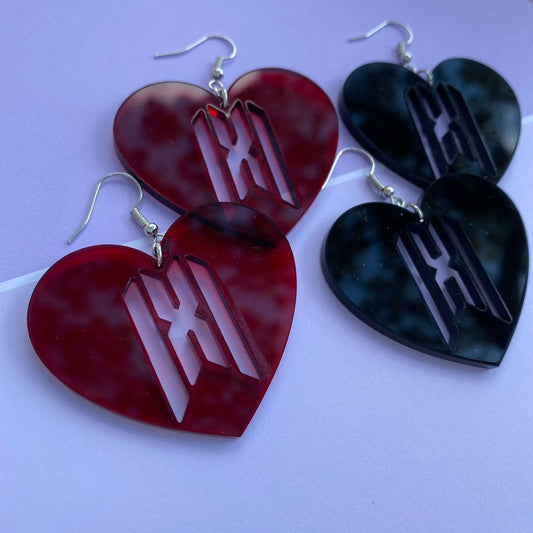 Monsta X Inspired Heart Acrylic Earrings