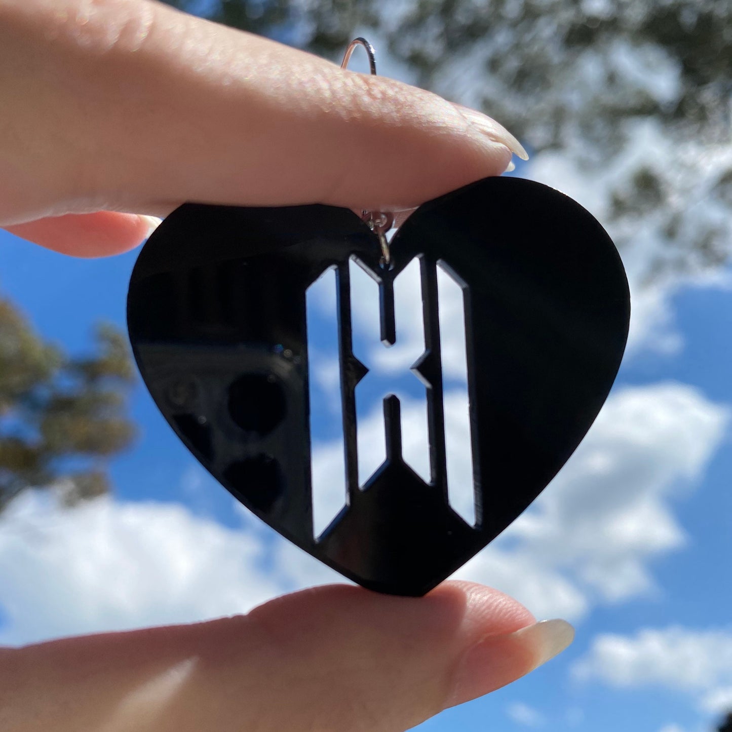 Monsta X Inspired Heart Acrylic Earrings