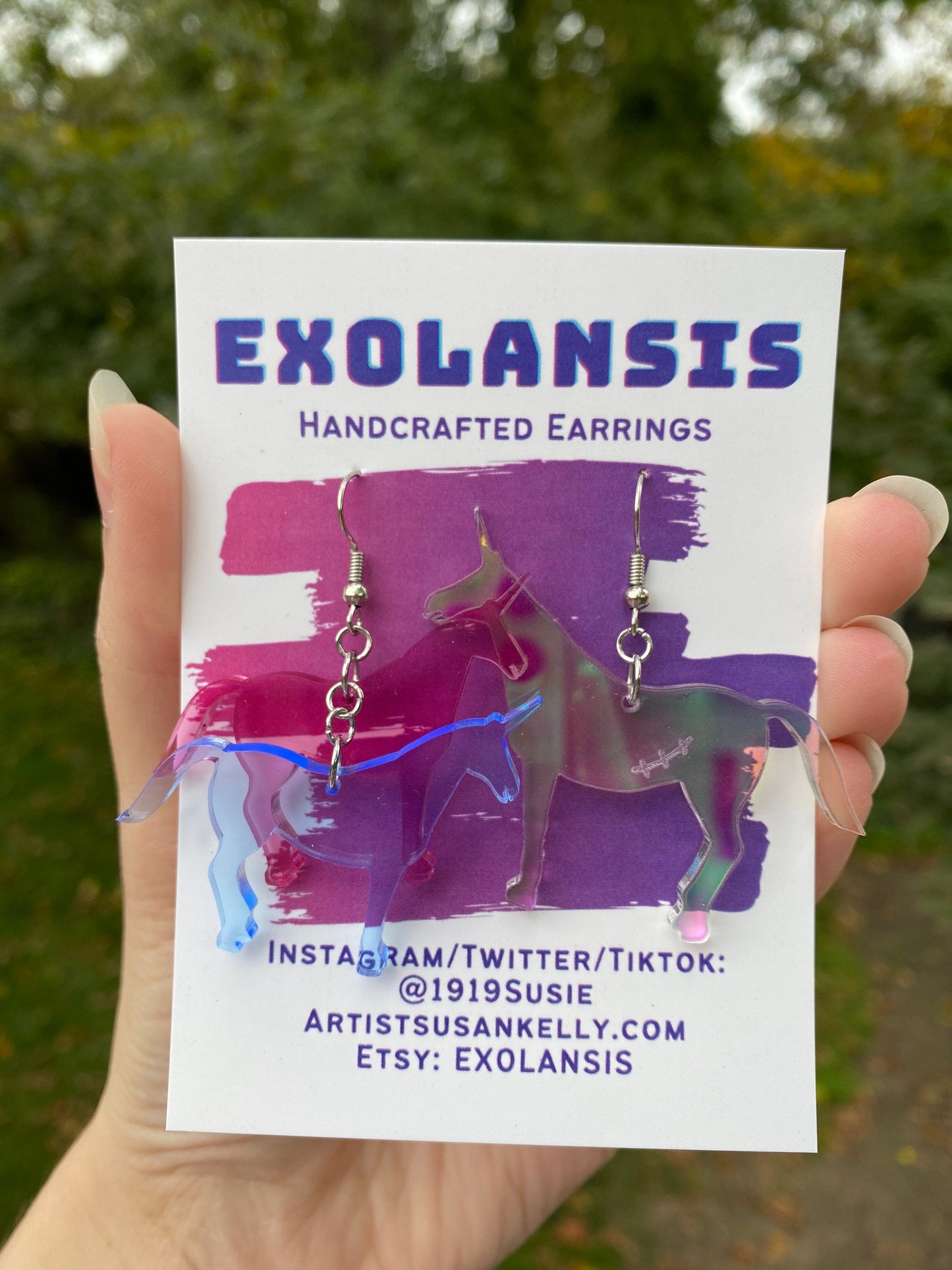 Charlie the Unicorn Inspired Acrylic Earrings